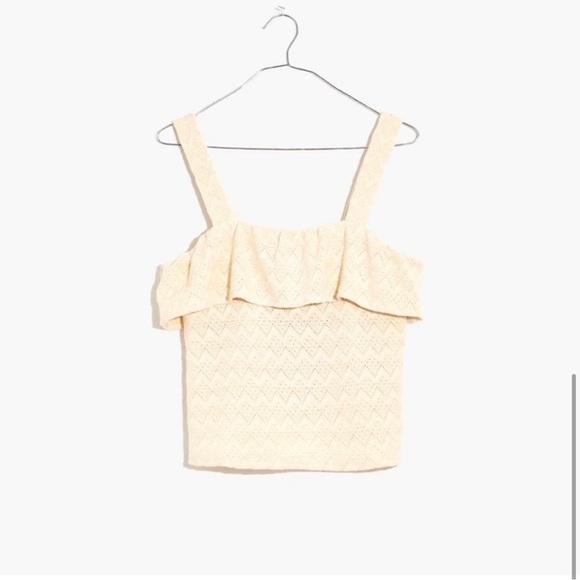 Madewell Tops - MADEWELL Ruffle Crochet Tank Top